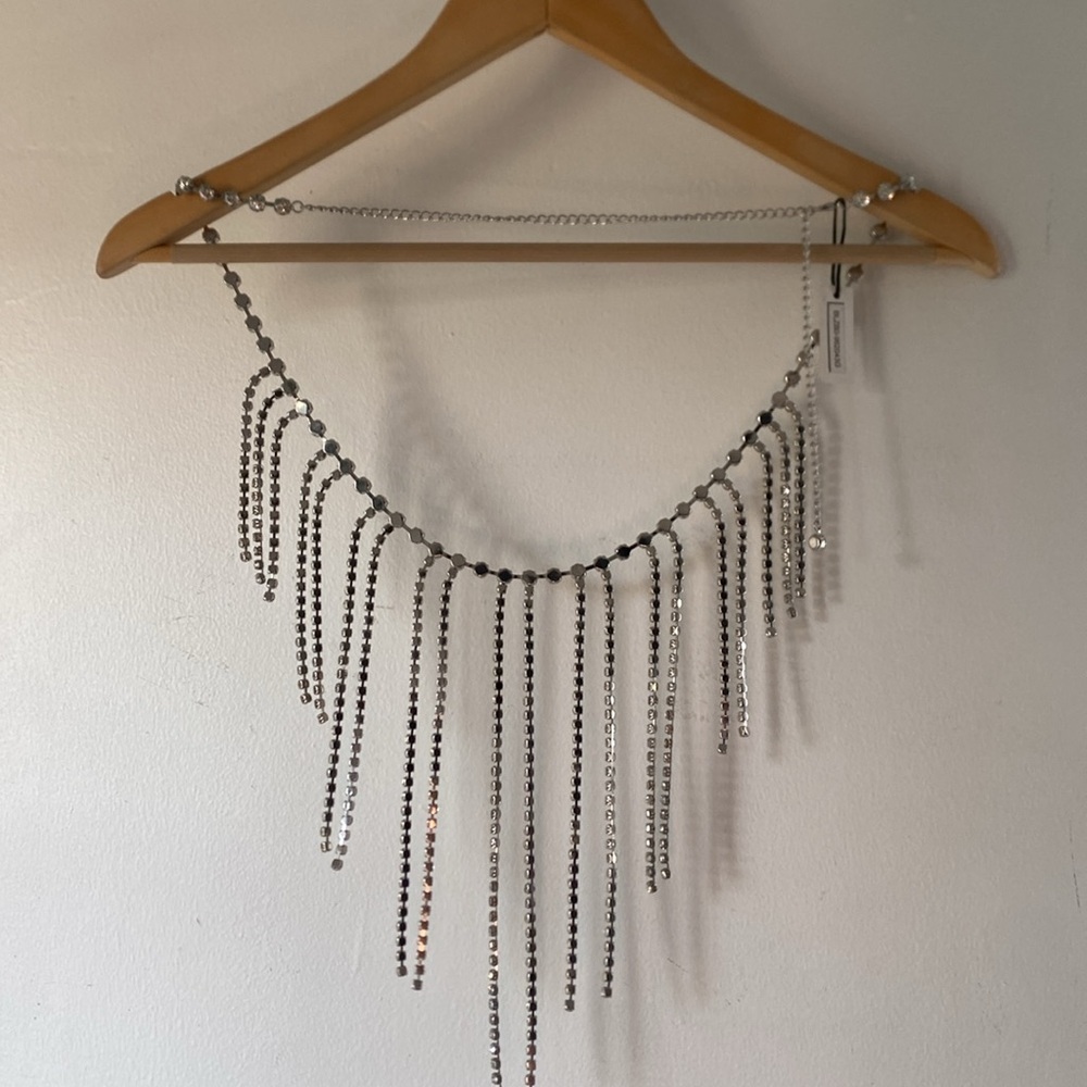 NWT Golden 4 M Rhinestone Fringe Metal Chain Belt - Picture 10 of 10